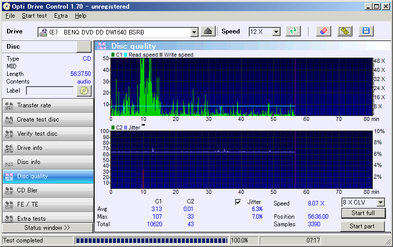 Opti Drive Control�ŃG���[���[�g�𑪒�